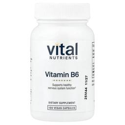 Vital Nutrients, 비타민B6, 베지 캡슐 100정(캡슐 1정당 100mg)