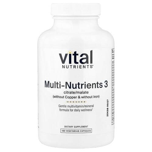 Vital Nutrients, 종합 영양소 3, 베지 캡슐 180정 상품 이미지