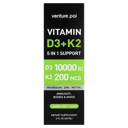 Venture Pal, 비타민D3 + K2, 레몬 라임, 60ml(2fl oz)