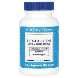 더 비타민 샵 The Vitamin Shoppe, 베타카로틴, 7,500mcg(25,000IU), 소프트젤 300정