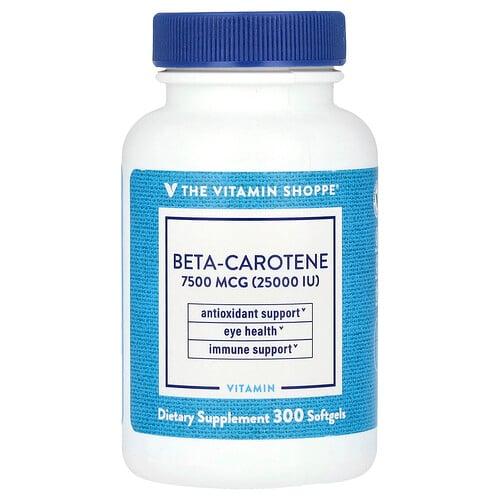 더 비타민 샵 The Vitamin Shoppe, 베타카로틴, 7,500mcg(25,000IU), 소프트젤 300정 상품 이미지