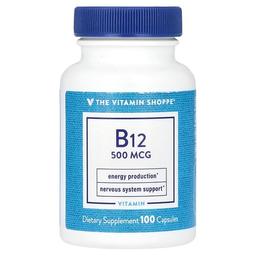 더 비타민 샵 The Vitamin Shoppe, B12, 500mcg, 캡슐 100정