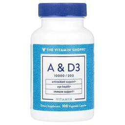 더 비타민 샵 The Vitamin Shoppe, 비타민A 및 D3, 베지 캡슐 100정