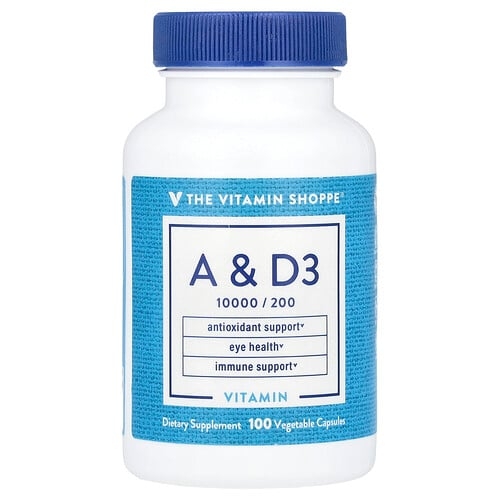 더 비타민 샵 The Vitamin Shoppe, 비타민A 및 D3, 베지 캡슐 100정 상세 이미지