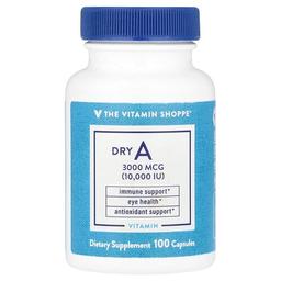 더 비타민 샵 The Vitamin Shoppe, 건조 A, 3,000mcg(10,000IU), 캡슐 100정