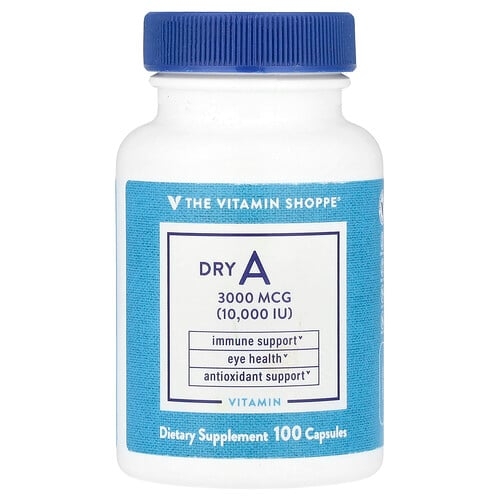 더 비타민 샵 The Vitamin Shoppe, 건조 A, 3,000mcg(10,000IU), 캡슐 100정 상세 이미지