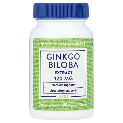더 비타민 샵 The Vitamin Shoppe, 은행나무 추출물, 120mg, 베지 캡슐 60정 상세 이미지