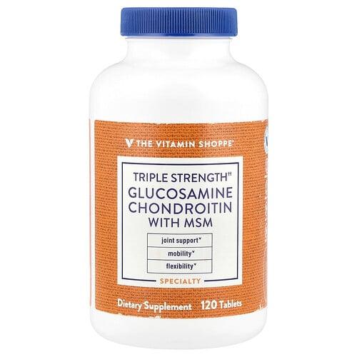 더 비타민 샵 The Vitamin Shoppe, 3배 강도 글루코사민 콘드로이틴 및 MSM 함유, 120정 상품 이미지