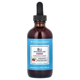 더 비타민 샵 The Vitamin Shoppe, 비타민B12, 엽산 함유, 라즈베리, 118ml(4fl oz)
