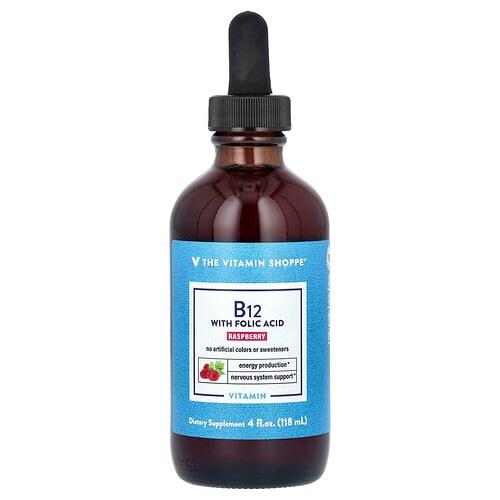 더 비타민 샵 The Vitamin Shoppe, 비타민B12, 엽산 함유, 라즈베리, 118ml(4fl oz) 상품 이미지
