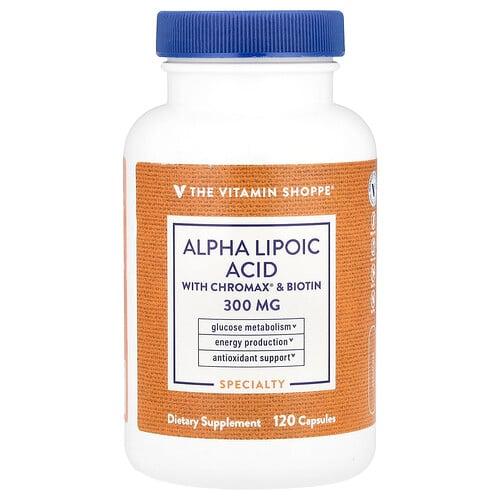 더 비타민 샵 The Vitamin Shoppe, Chromax® 및 비오틴 함유 알파리포산, 캡슐 120정 상품 이미지