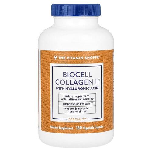 더 비타민 샵 The Vitamin Shoppe, 히알루론산 함유 BioCell 콜라겐 II, 베지 캡슐 180정 상품 이미지