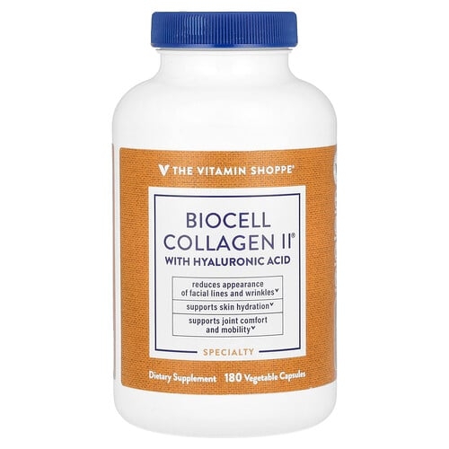 더 비타민 샵 The Vitamin Shoppe, 히알루론산 함유 BioCell 콜라겐 II, 베지 캡슐 180정 상세 이미지