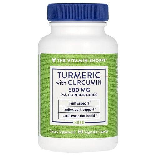 더 비타민 샵 The Vitamin Shoppe, 강황, 커큐민 함유, 500mg, 베지 캡슐 60정 상품 이미지
