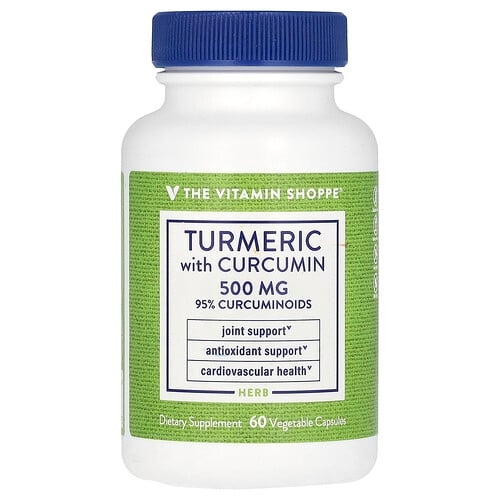 더 비타민 샵 The Vitamin Shoppe, 강황, 커큐민 함유, 500mg, 베지 캡슐 60정 상세 이미지