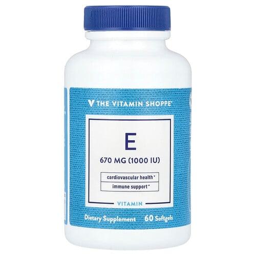 더 비타민 샵 The Vitamin Shoppe, 비타민E, 670mg(1,000IU), 소프트젤 60정 상품 이미지