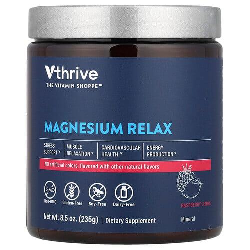 브이쓰라이브 Vthrive, 마그네슘 Relax, 라즈베리 레몬 맛, 235g(8.5oz) 상품 이미지