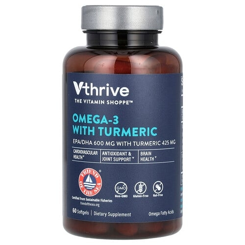 브이쓰라이브 Vthrive, 강황 함유 오메가3, 소프트젤 60정 상세 이미지