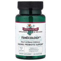 비타니카 Vitanica, FemEcology™, 질 내 프로바이오틱 보충제, 베지 캡슐 30정