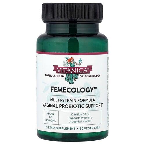 비타니카 Vitanica, FemEcology™, 질 내 프로바이오틱 보충제, 베지 캡슐 30정 상품 이미지