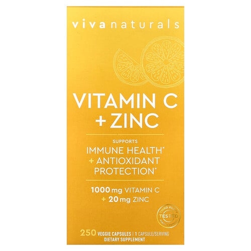 Viva Naturals, 비타민C + 아연, 베지 캡슐 250정 상세 이미지