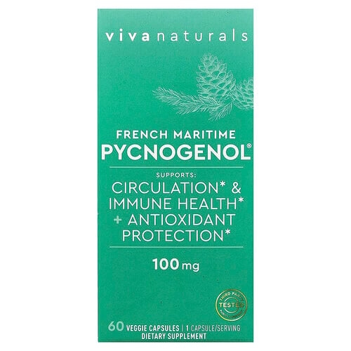 Viva Naturals, French Maritime Pycnogenol®, 100mg, 베지 캡슐 60정 상세 이미지