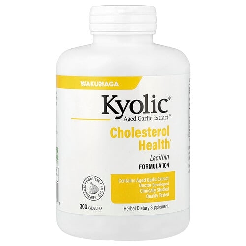 쿄릭 Kyolic, Aged Garlic Extract™, 콜레스테롤 건강, 포뮬라 104, 캡슐 300정 상세 이미지