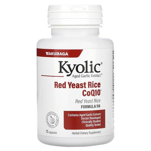 쿄릭 Kyolic, Aged Garlic Extract™, 홍국 플러스 CoQ10, 포뮬라 114, 캡슐 75정 상품 이미지