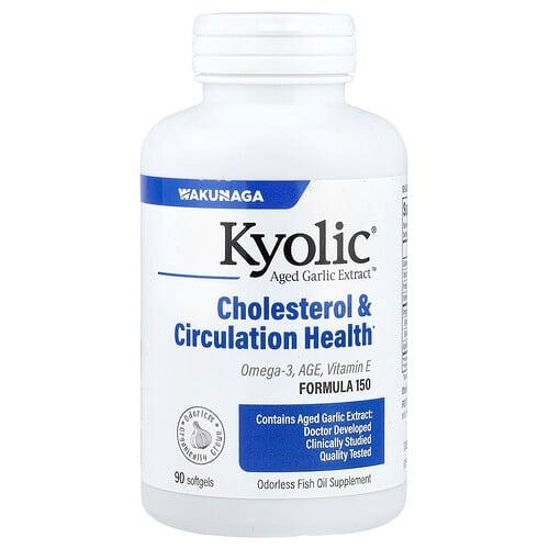 쿄릭 Kyolic, Aged Garlic Extract™, 콜레스테롤과 혈액 순환 건강, 소프트젤 90정 상품 이미지