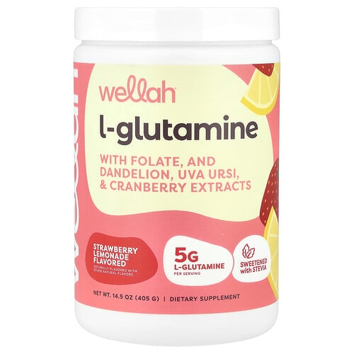 웰라 Wellah, L-글루타민, 딸기 레모네이드, 405g(14.5oz) 상세 이미지