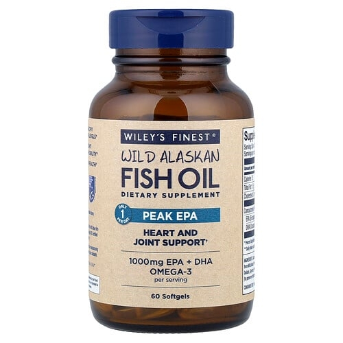 윌리스 파이니스트 Wiley's Finest, 자연산 알래스카 피쉬 오일, 에이코사펜타엔산 최고 함량, 소프트젤 60정 상세 이미지