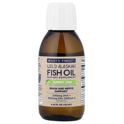 윌리스 파이니스트 Wiley's Finest, 자연산 알래스카 피쉬 오일, 서밋 DHA, 125ml(4.23fl oz)