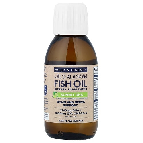 윌리스 파이니스트 Wiley's Finest, 자연산 알래스카 피쉬 오일, 서밋 DHA, 125ml(4.23fl oz) 상세 이미지