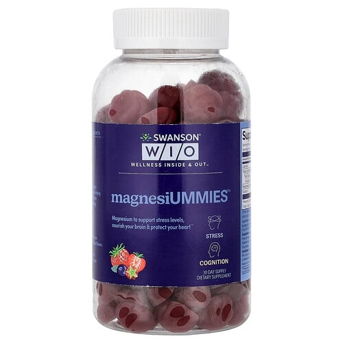 스완슨 WIO Swanson WIO, Magnesiummies™, 혼합 베리 맛, 구미젤리 60개(구미젤리 1개당 100mg) 상세 이미지