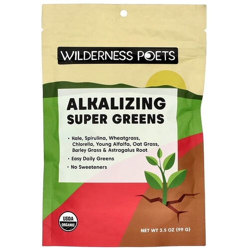 윌더니스 포잇츠 Wilderness Poets, 알칼리화 슈퍼 그린 주스, 99g (3.5oz) 상세 이미지