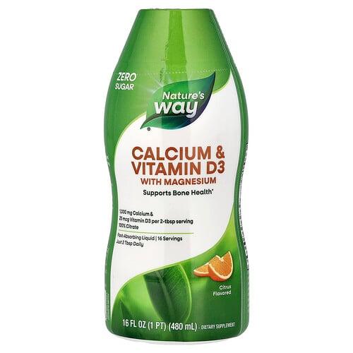 네이쳐스 웨이 Nature's Way, 칼슘 및 비타민D3 마그네슘 함유, 감귤류 맛, 480ml(16fl oz) 상품 이미지