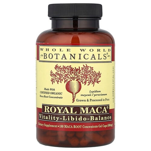 홀 월드 보타니칼 Whole World Botanicals, Royal Maca®, 500mg, 젤 캡슐 180정 상세 이미지