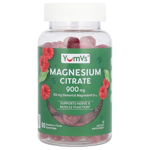 얌-V YumVs, 마그네슘시트레이트, 라즈베리 맛, 구미젤리 90개(구미젤리 1개당 300mg) 상품 이미지