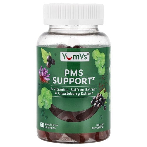 얌-V YumVs, PMS Support Gummies, 천연, 구미젤리 60개 상세 이미지