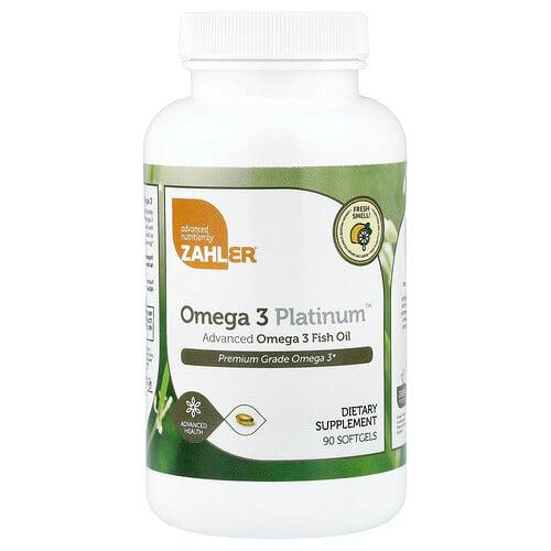 자일러 Zahler, Omega 3 Platinum™, 어드밴스드 오메가3 피쉬 오일, 소프트젤 90정 상품 이미지