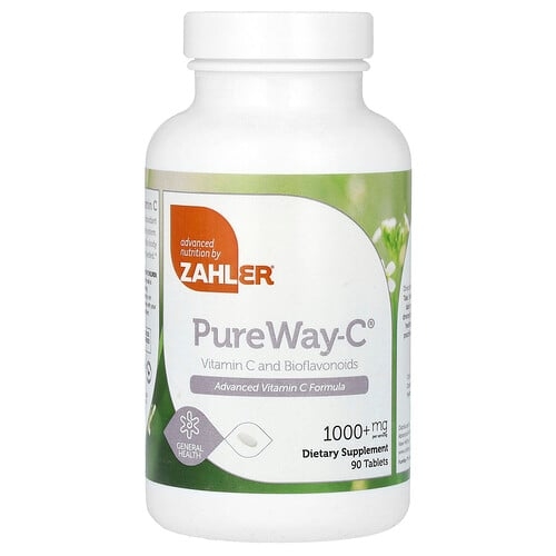 자일러 Zahler, Pure Way-C, 비타민C 및 바이오플라보노이드, 1,000mg, 90정 상세 이미지