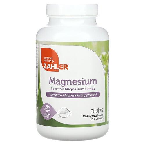 자일러 Zahler, 마그네슘, 생체활성 마그네슘시트레이트, 200mg, 캡슐 250정 상품 이미지
