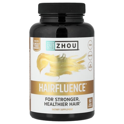 Zhou Nutrition, 헤어플루언스, 프리미엄 모발 성장 포뮬라, 60 야채 캡슐 상세 이미지