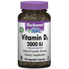 블루보넷 비타민 D3 2000IU 베지터블 캡슐 글루텐 프리, 1개, 180정 이미지