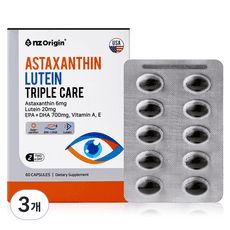 엔젯오리진 아스타잔틴 루테인 트리플케어 36g, 60정, 3개 이미지