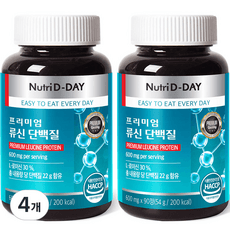 뉴트리디데이 프리미엄 류신 단백질, 90정, 54g, 4개 상세 이미지