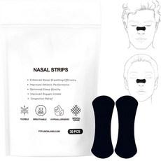 Fit Fusion Labs 더 나은 수면 또는 운동을 위한 비강 스트립 | 코 스트립 막힘 완화 30팩 | 코골이 방지 스트립 | 더 나은 호흡을 위한 추가 강도 | 의료 등, 1개 상품 이미지
