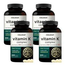 NatureBell Vitamin K Complex 네이처벨 비타민 K 복합체 K1+K2(MK-7 & MK-4) 소프트젤, 4개, 300정 상품 이미지