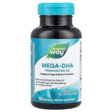 Nature's Way Mega-DHA 프리미엄 피쉬 오일 2000mg 소프트젤 60정(소프트젤당 1000mg), NaturesWayMegaDHA프리미엄피쉬오일2000m 이미지