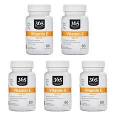 365 Whole Foods Market Vitamin E 400IU 홀푸드마켓 비타민 E 400IU 혼합 토코페롤 소프트젤, 60정, 5개 상품 이미지